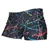 Gem Sports Black Paint Splatter Volleyball Spandex - Sublimated Compression Shorts