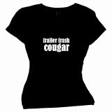 Flirty Diva Tees Woman's SoftStyle T-Shirt-Trailer Trash Cougar-Black