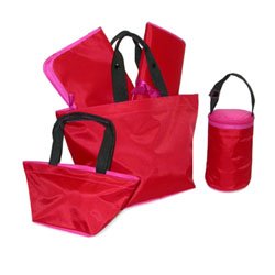 5-Piece Tote Set - Cayenne/Berry