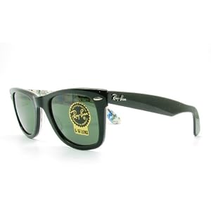 Ray Ban RB 2140 Col. 1028 Wayfarer Rare Prints Series TOP Black on Tex.metro w CRYSTAL GREEN 50-22