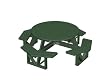 Recycled Park Lane Outdoor Patio Octagon Picnic Table - Forest Green
