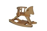 Schaukelpferd aus Holz Miniatur Puppe für Puppenstube Puppenwiege Puppenhaus Maßstab 1:12 hell natur Puppenspielzeug Kinderzimmer Kinder Spielzeug