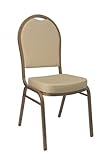 HERCULES Series Dome Back Stacking Banquet Chair (Beige Patterned Fabric an ....