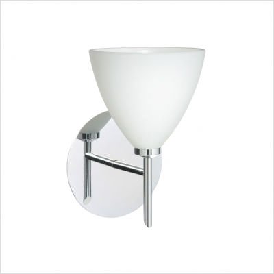 Mia One Light Wall Sconce Finish / Glass Shade: Polished Nickel / Halva