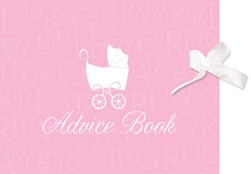Baby Shower Girl Advice Book w/Ribbon