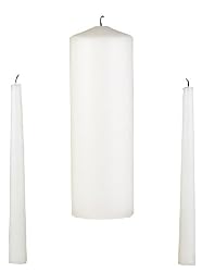 Hortense B. Hewitt Wedding Accessories Basic White Unity Candles, Set of 3