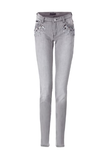 APART Damen Jeanshose/ Lang  Schmale 5-Pocket-Jeans, Gr. 38, Grau (grau Denim) Preisvergleich
