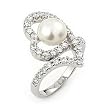 CZ & Pearl Heart Shape Ring