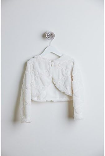 Little Girls Ivory Roses Detail Special Occasion Shrug Bolero 4-12