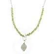 Anna Perrone Peridot Necklace with .925 Sterling Silver Pendant & Chain
