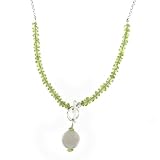 Anna Perrone Peridot Necklace with .925 Sterling Silver Pendant & Chain
