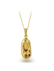 14K Yellow Gold November Citrine Birthstone Baby Bootie Pendant