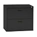 Sandusky 400 Series Black Steel Lateral File Cabinet with Plastic Handle, 30" Width x 27-1/4" Height x 18" Depth, 2 Drawers