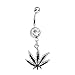 BodyJ4You Belly Button Rings Pot Leaf Dangle 14G Belly Button Ring 1.6mm Comes with Belly Retainer