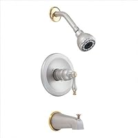 Danze D510155SNPVT Sheridan Tub and Shower Trim Kit, Satin Nickel and Polished Brass, Valve Not Included
