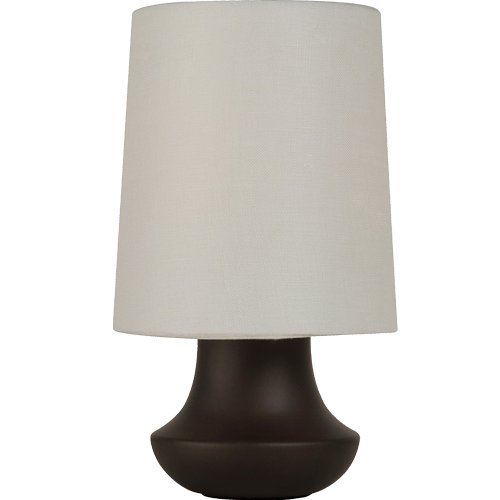 Royce Lighting Portable Lamp Collection 1-Light Table Lamp, Oil Rubbed Bronze Finish and White Poly-Cotton Shade
