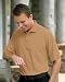 Mens Short Sleeve Pique Polo with Pocket, Tan
