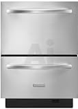 KitchenAid KUDD03DTSS 24" Double Drawer Dishwasher with 6 Cycles, 4 Options, Sensor Wash, Food Chopper and Whisper Quiet Sound Insulation System: Stainless Steel