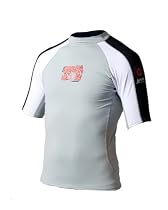 Body Glove 540 Mens Short Arm Lycra Shirts Rash Guard (Black/White/Silver, Large)