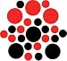 Set of 30 - Black / Red Circles Polka Dots Vinyl Wall Graphic Decals Stickers