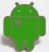 Mobile World Congress 2011 Google Android Pin Badge Silver Love Heart Android