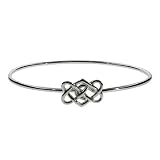 Eve's Addiction Sterling Silver Celtic Knot Bangle Bracelet