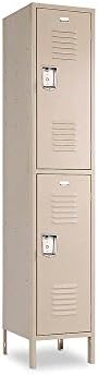 Penco 68141R028 Vanguard Recessed Handle Locker, Two Tier, One Wide, 12" x 18" x 36", (028) Gray