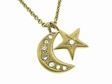 18kt Bombay Crescent Moon and Star Necklace by Me & Ro