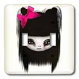 Joanna Kireli Unique Art and Paintings – Little Scary Doll – Light Switch Covers – double toggle switch