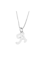 Sterling Silver One Sided Letter Initial A Necklace