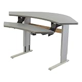 AD-AS Adjustable Height Bi-Level Corner Computer Workstation - Power Adjustable