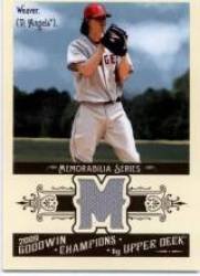 2009 Upper Deck Goodwin Champions Memorabilia #JW Jered Weaver - Los Angeles Angels (Piece of Authentic Jersey / Material) (Baseball Cards)