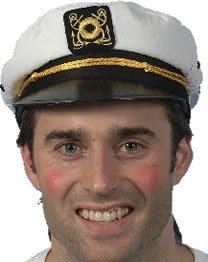 Childrens Toyshop  Toys : Captain Hat (material, white)