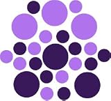 Set of 30 - Purple / Lavender Circles Polka Dots Vinyl Wall Graphic Decals Stickers