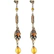 Antiqued Gold AMBER SIENNA DROP Earrings