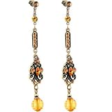 Antiqued Gold AMBER SIENNA DROP Earrings