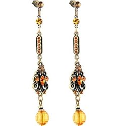 Antiqued Gold AMBER SIENNA DROP Earrings