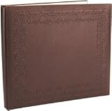K & Co ANCESTRY 12X12 BROWN BONDED LEATHER EMBOSSED Postbound Scrapbook Photo Album