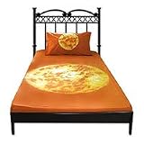 Cotton bed set, 'Golden Planet' (twin)