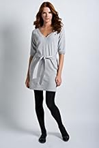 3/4 Sleeve V-Neck Belted Dress