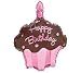 Large Birthday Cupcake Mylar Balloon 26