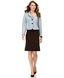 Apparel : Tahari by ASL Two-Tone Skirt Suit with Pocket Detail