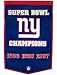 New York Giants 24x36 Wool Super Bowl Dynasty Banner