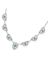 16" Shield Design Turquoise Necklace