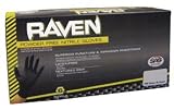 SAS Safety 66519 Raven Powder-Free Disposable Black Nitrile 6 Mil Gloves, Extra Large, 100 Gloves by Weight