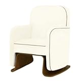 Nurseryworks Cole Glider in Ecru with Mocha Piping and Dark Legs