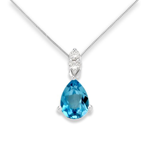 Miore USP007P4W 9ct White Gold Ladies Blue Topaz 