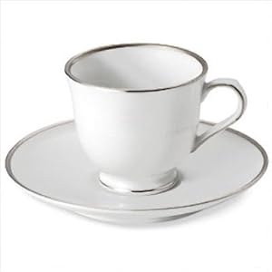 Sentiments Demitasse Cup and Saucer with Platinum Band [Set of 4] by 