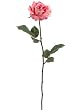 Club Pack of 24 Artificial Single Watermelon Pink Rose Silk Flower Sprays 23"