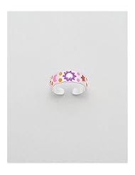 Colored Enamel Toe Ring In 92.5 Sterling Silver